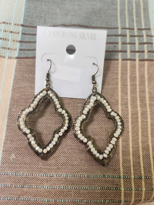 Crystal Beaded Bronze Earrings JAC130