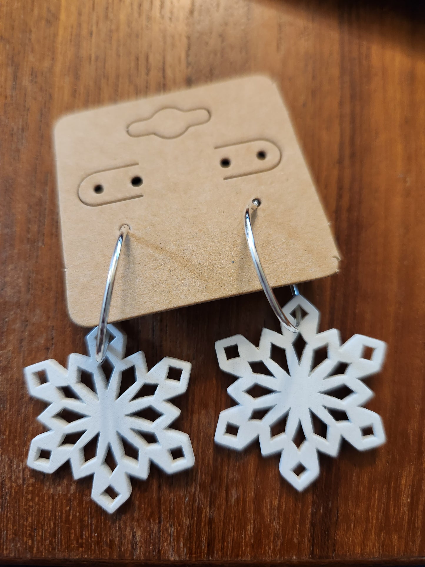 White Snowflake Christmas Earrings JC104
