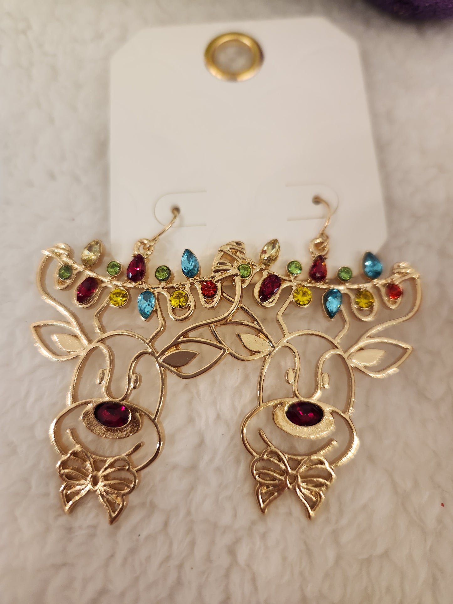 Ruby Nose Reindeer Earrings JC23