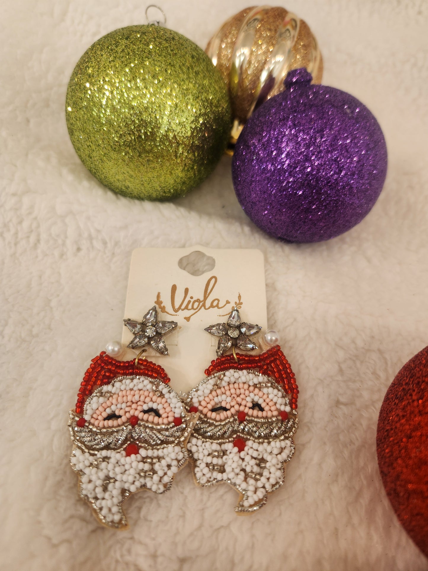 Santa Sparkle Beaded Earrings JC32