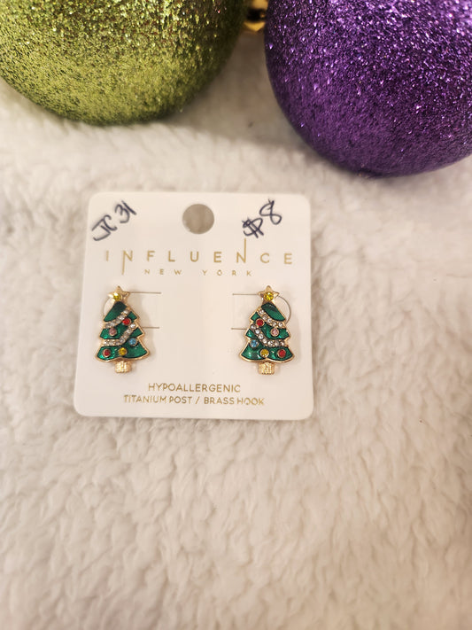 Small Christmas Tree Earrings JC31