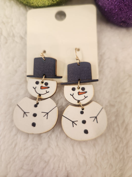 Snow Happy Snowman Earrings JC37