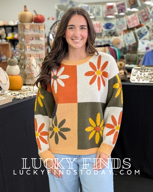 My Flower Colorblock Sweater W476