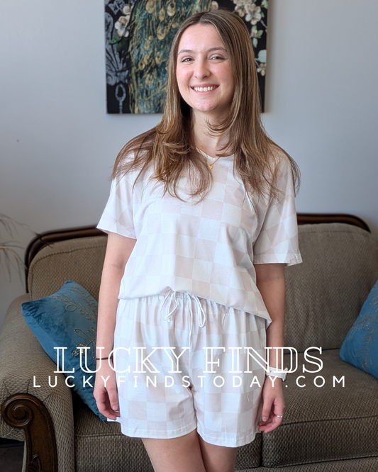 Sunshine Checkered Shorts Set D1687