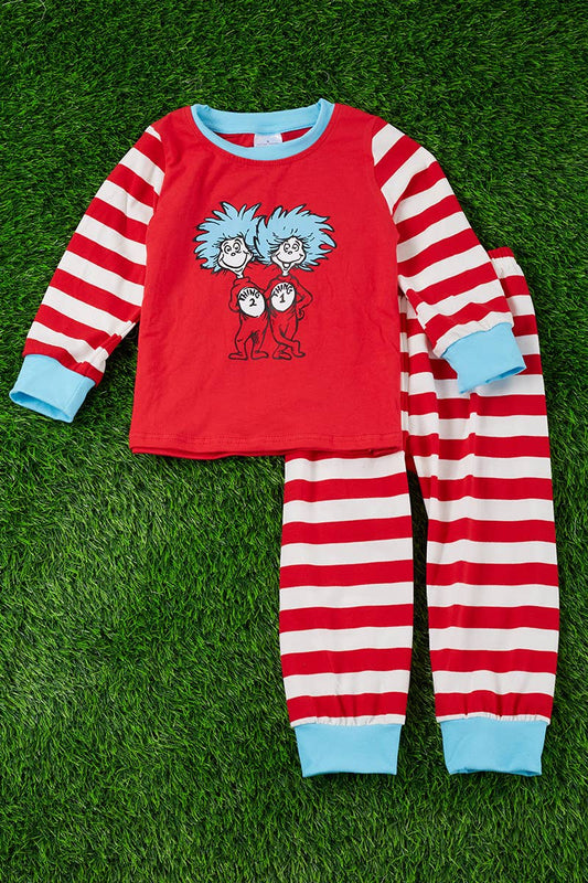 K146 2 & 1 RED PAJAMAS SET