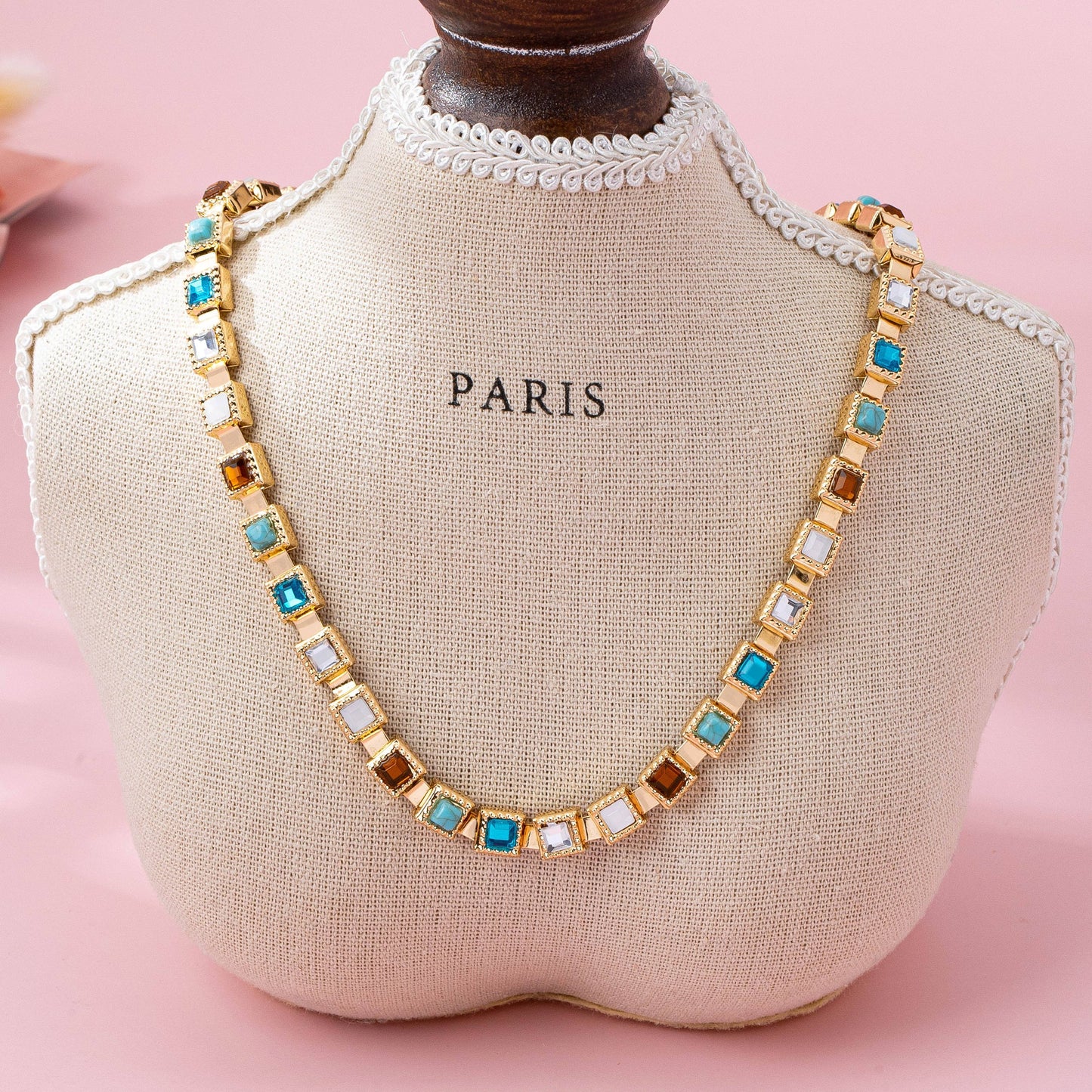 Geometric Acrylic Statement Necklace