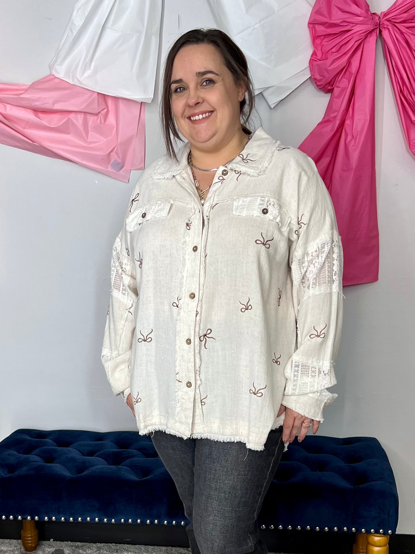 Falling for Umgee Bow Top P428