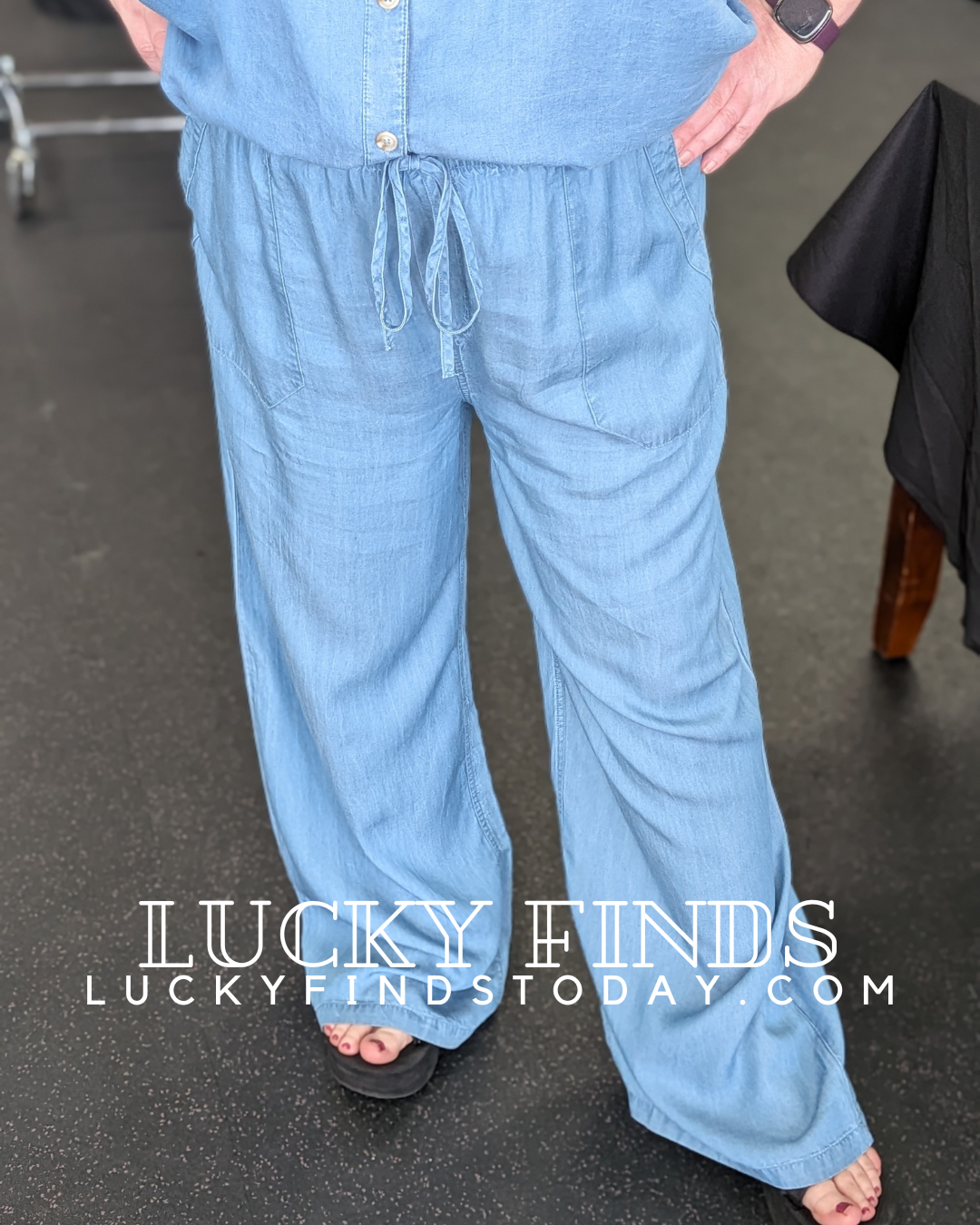 Feel Free Chambray Pants A273