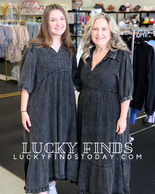 Umgee Cotton Gauge Midi Dress P466