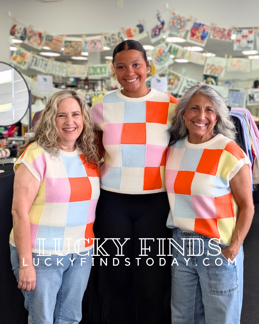 Miami Checker Sweater Top W380