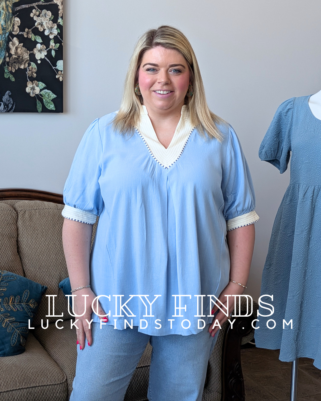 Umgee Contrast Curvy Top P529