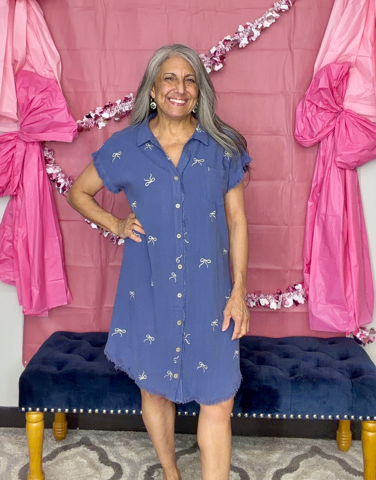 Umgee Linen Shirt Dress P470