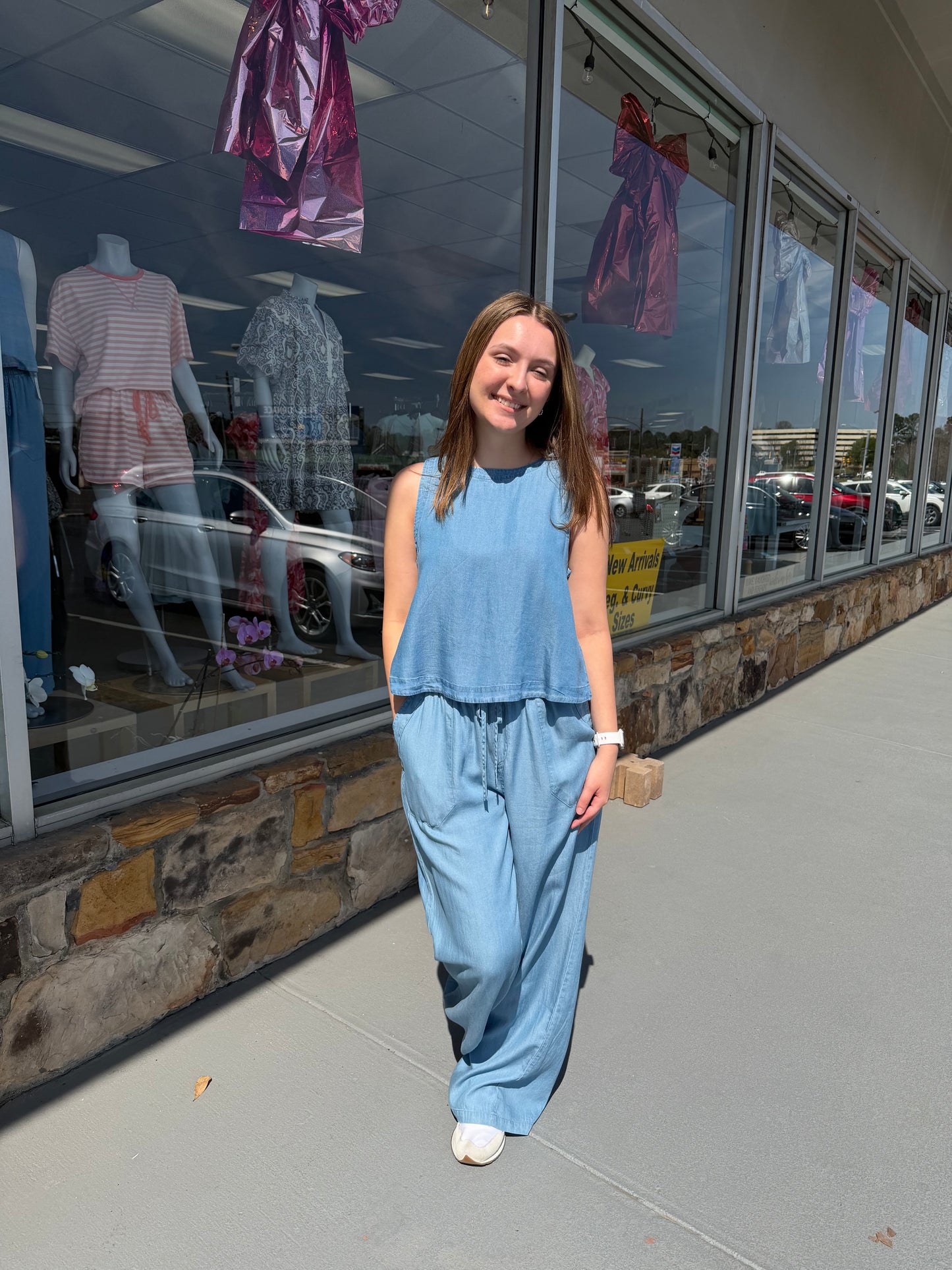 Feel Free Chambray Top A272
