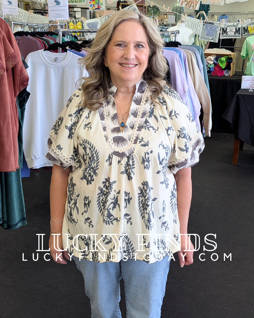 Umgee Boho Print Top P526