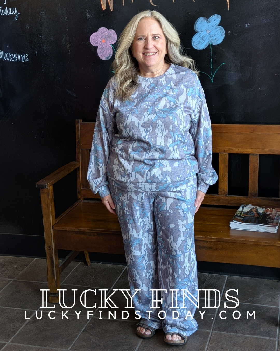 Casual Floral Camo Pants Set D1753