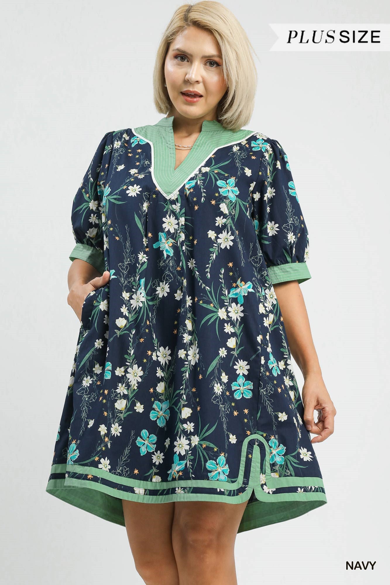 Umgee Curvy Floral Dress P494