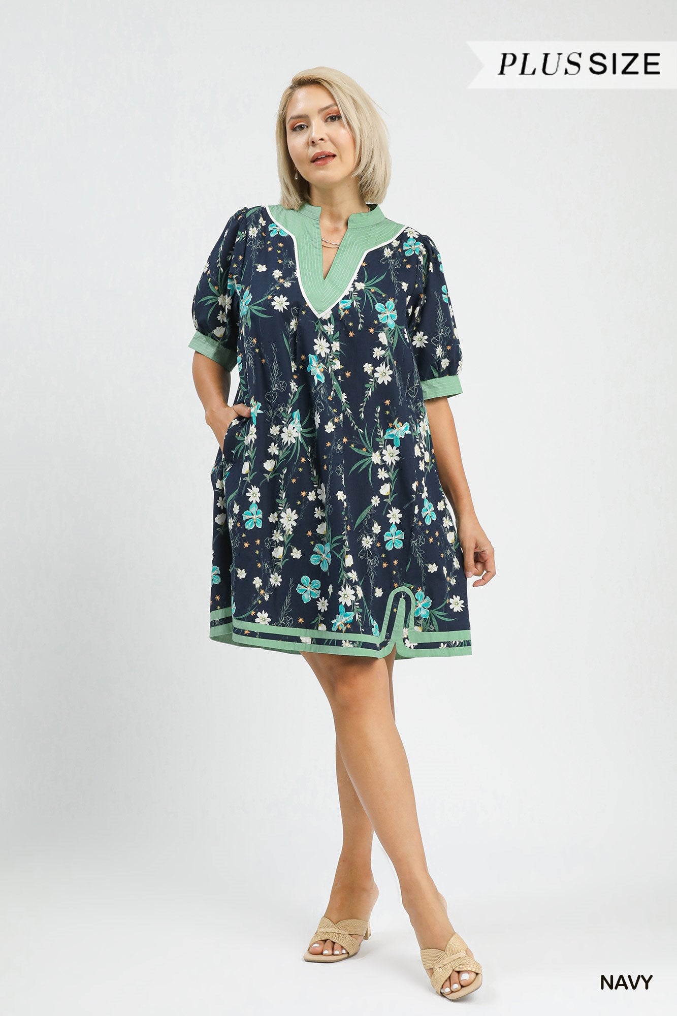 Umgee Curvy Floral Dress P494
