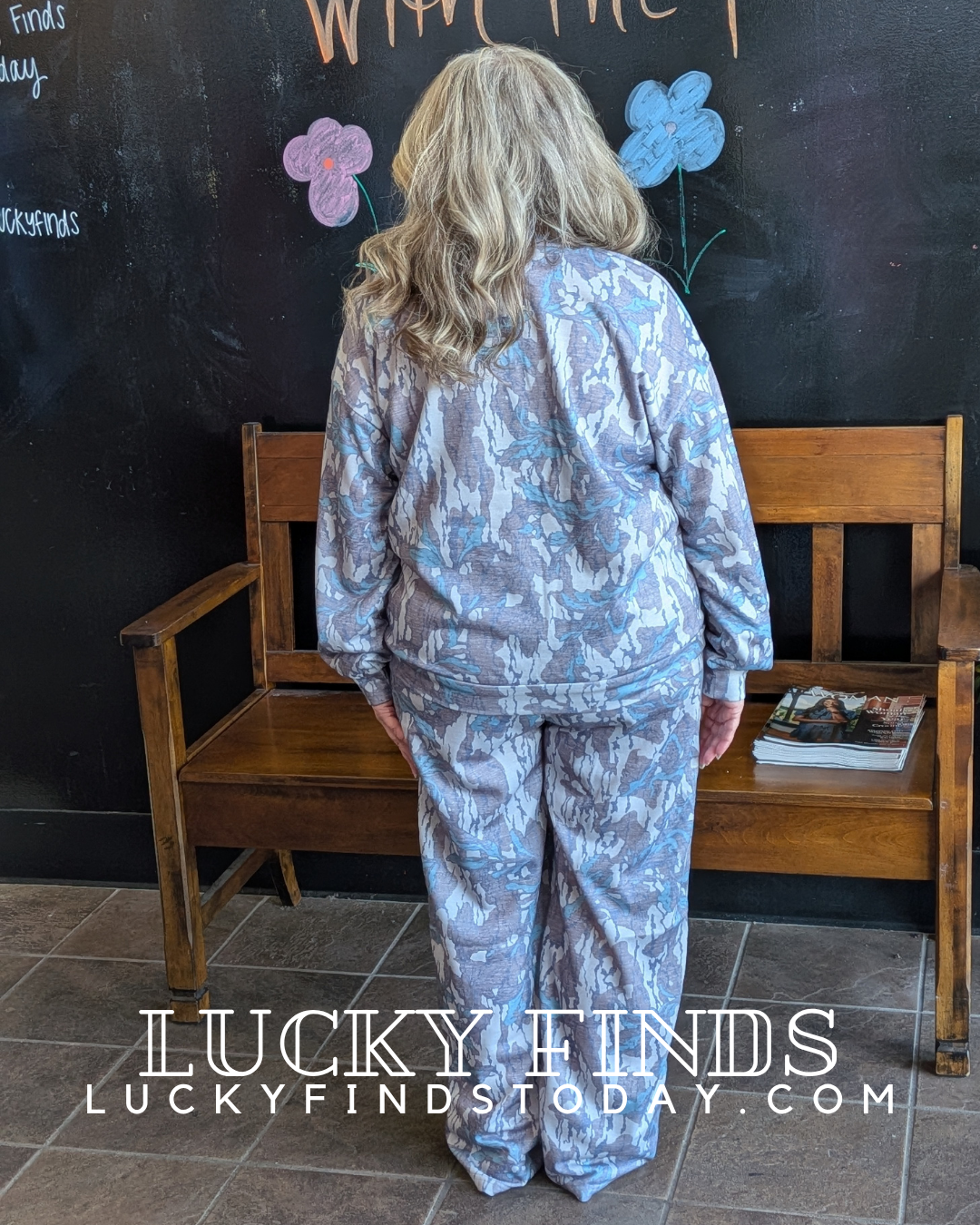 Casual Floral Camo Pants Set D1753