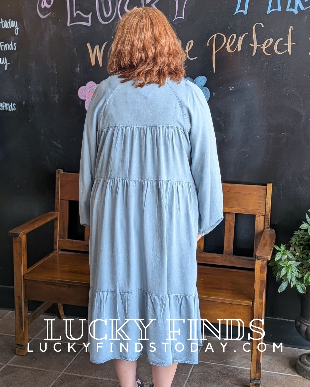 Vintage Chambray Curvy Midi W466