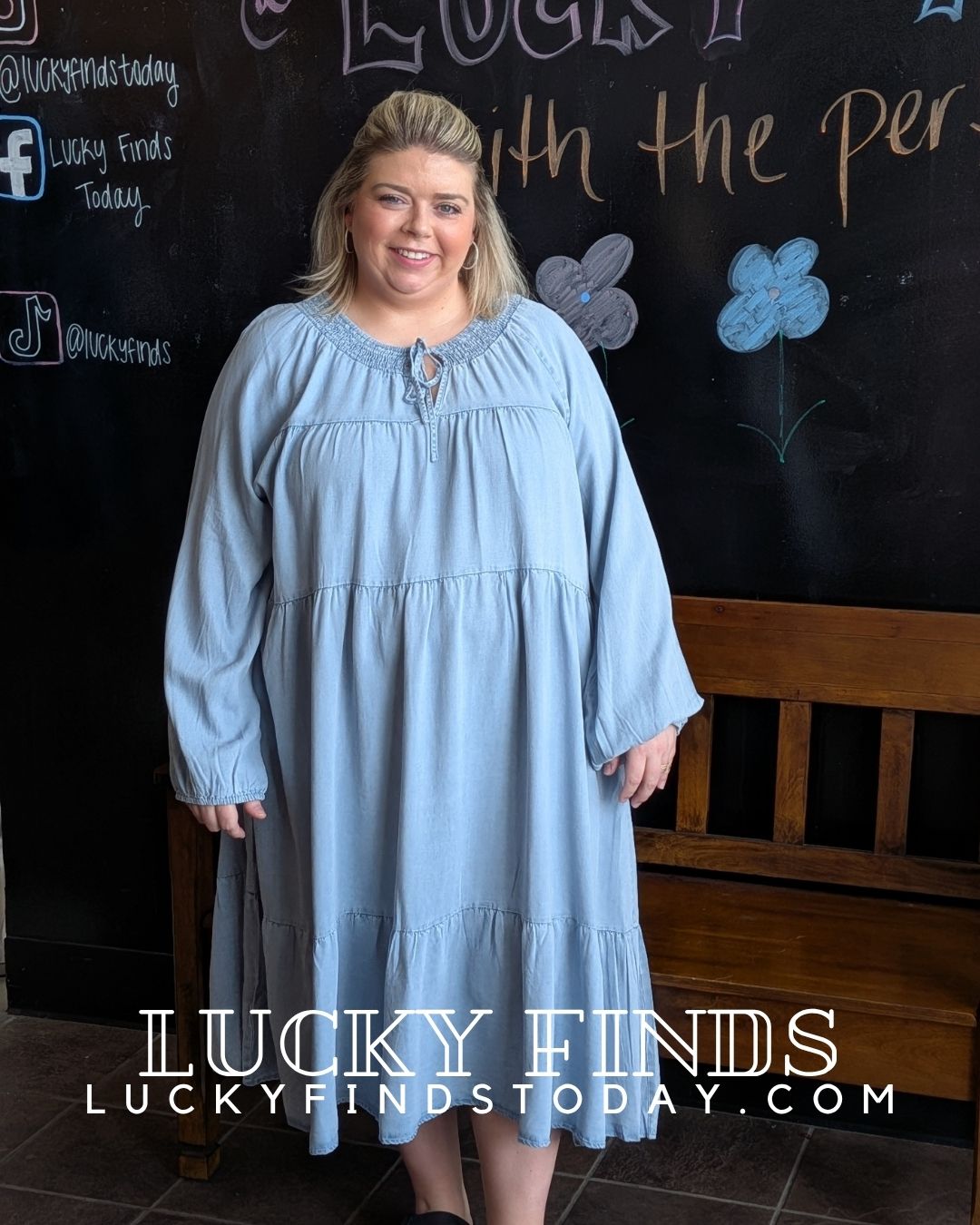 Vintage Chambray Curvy Midi W466