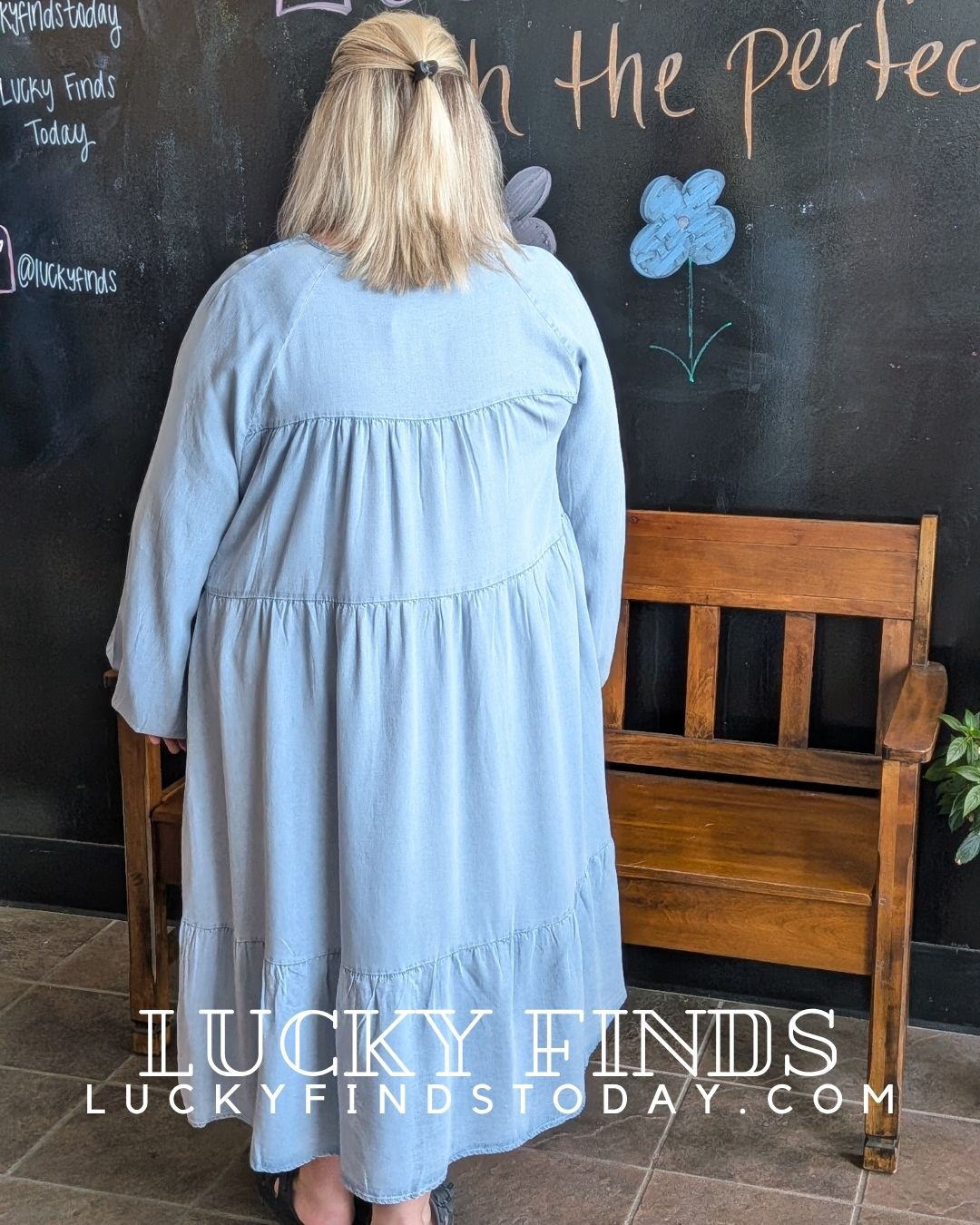 Vintage Chambray Curvy Midi W466