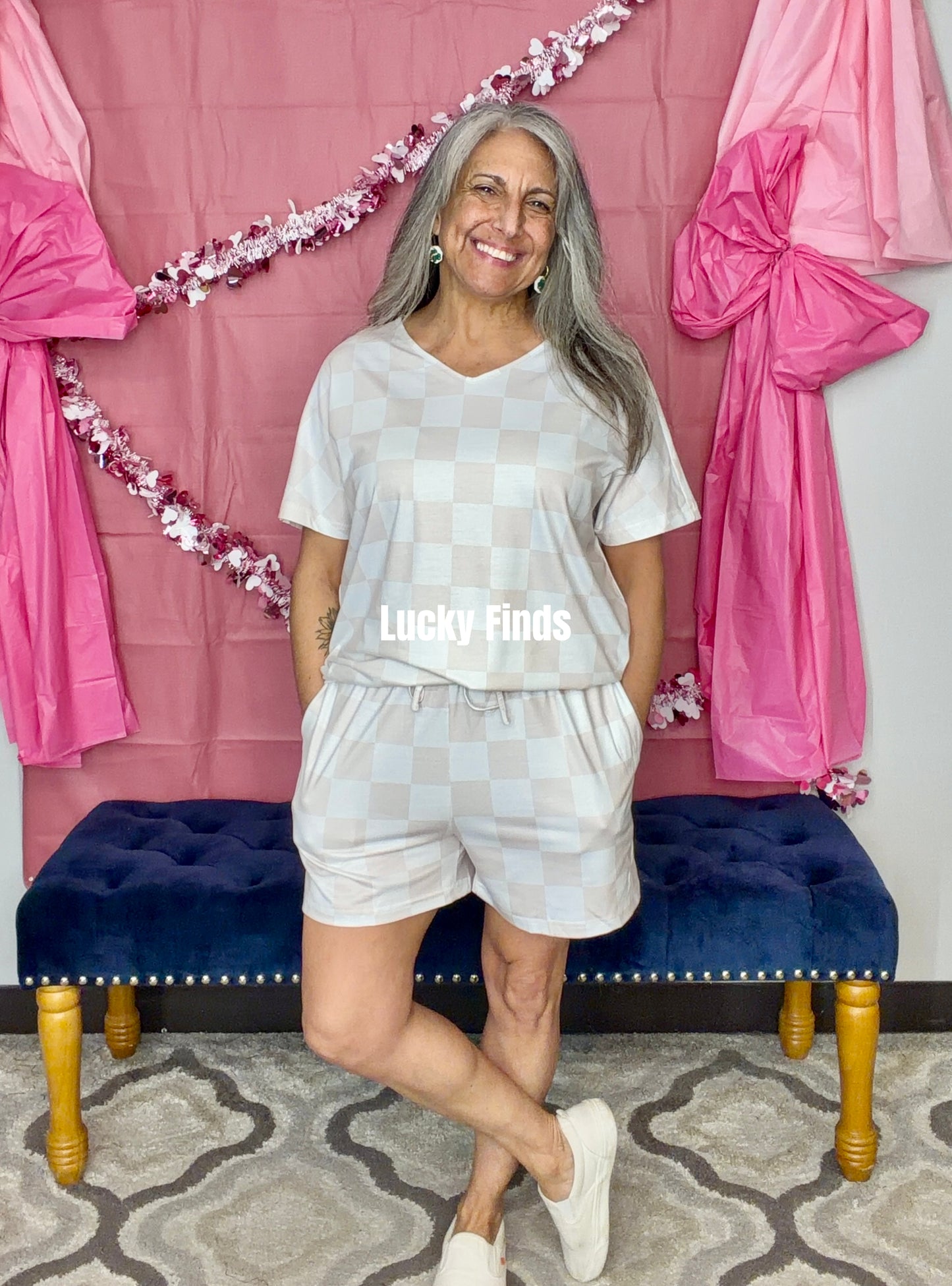 Sunshine Checkered Shorts Set D1687