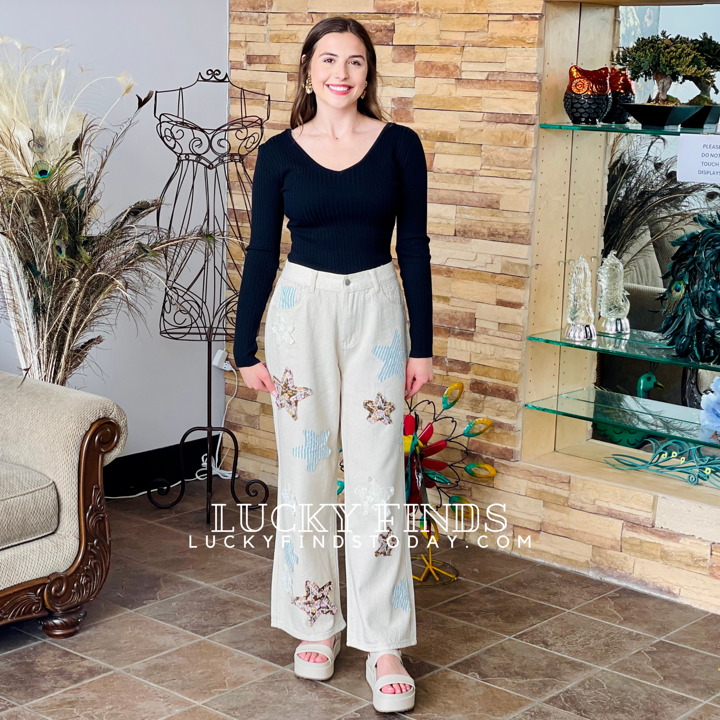 Trendy POL Star Patch Jeans P316