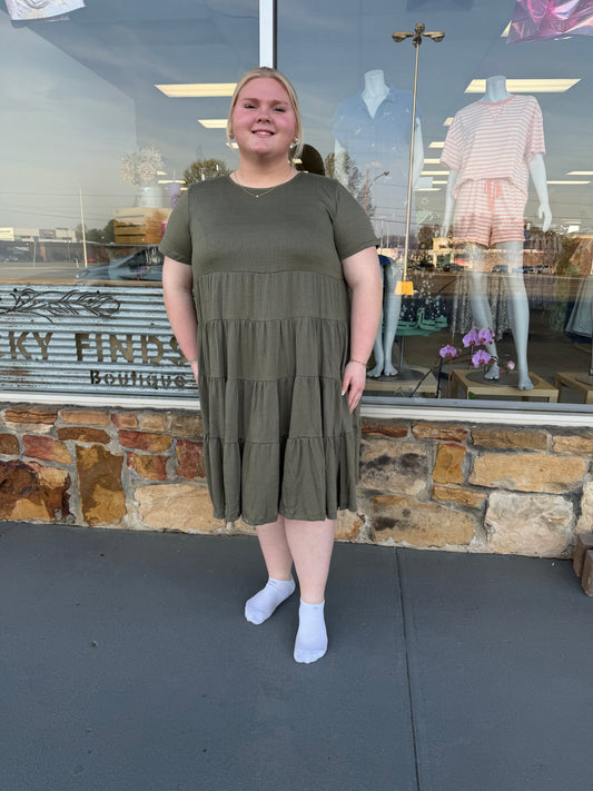 Florence Curvy Midi Swing Dress W341
