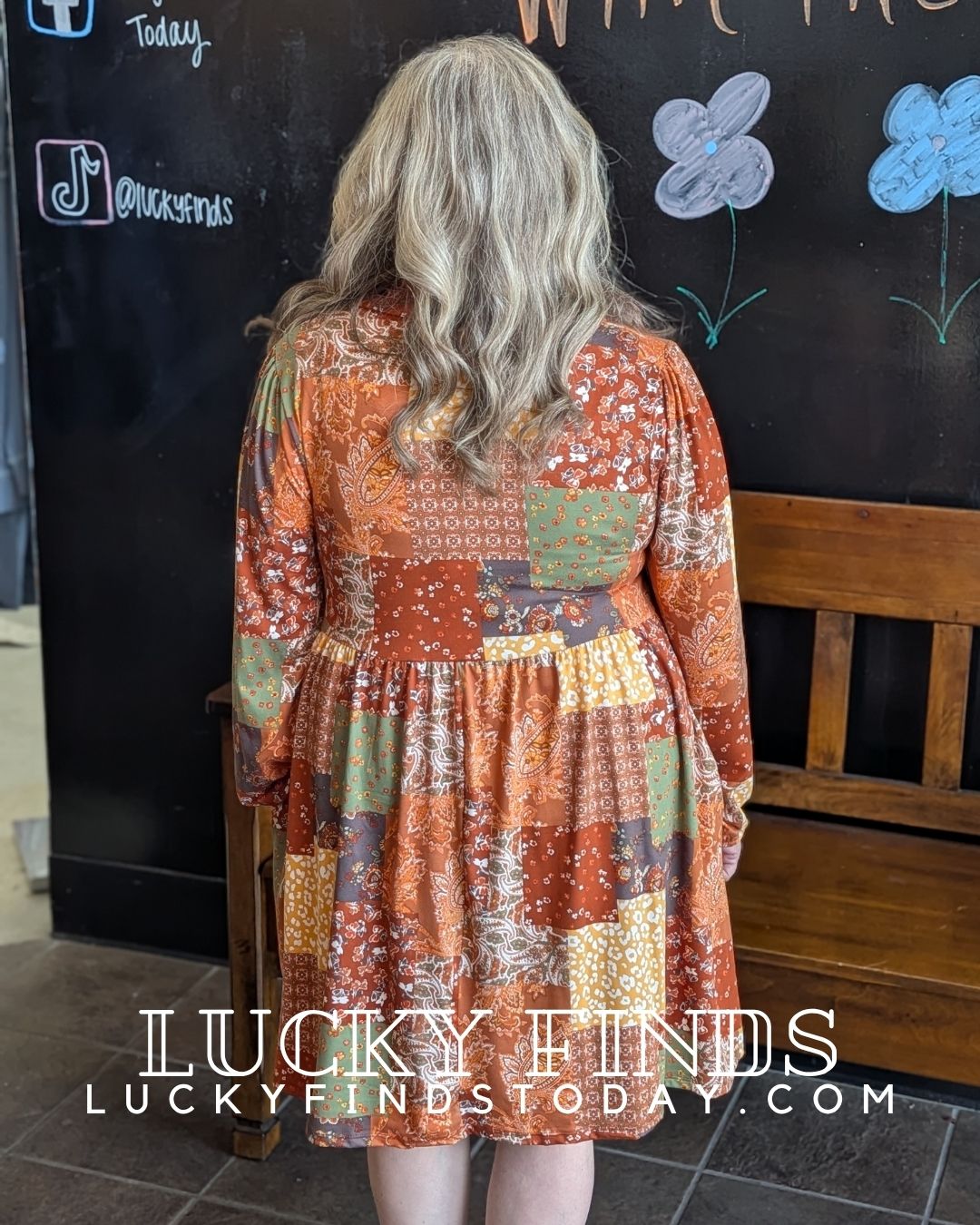 Boho Patchwork Print Dress A353