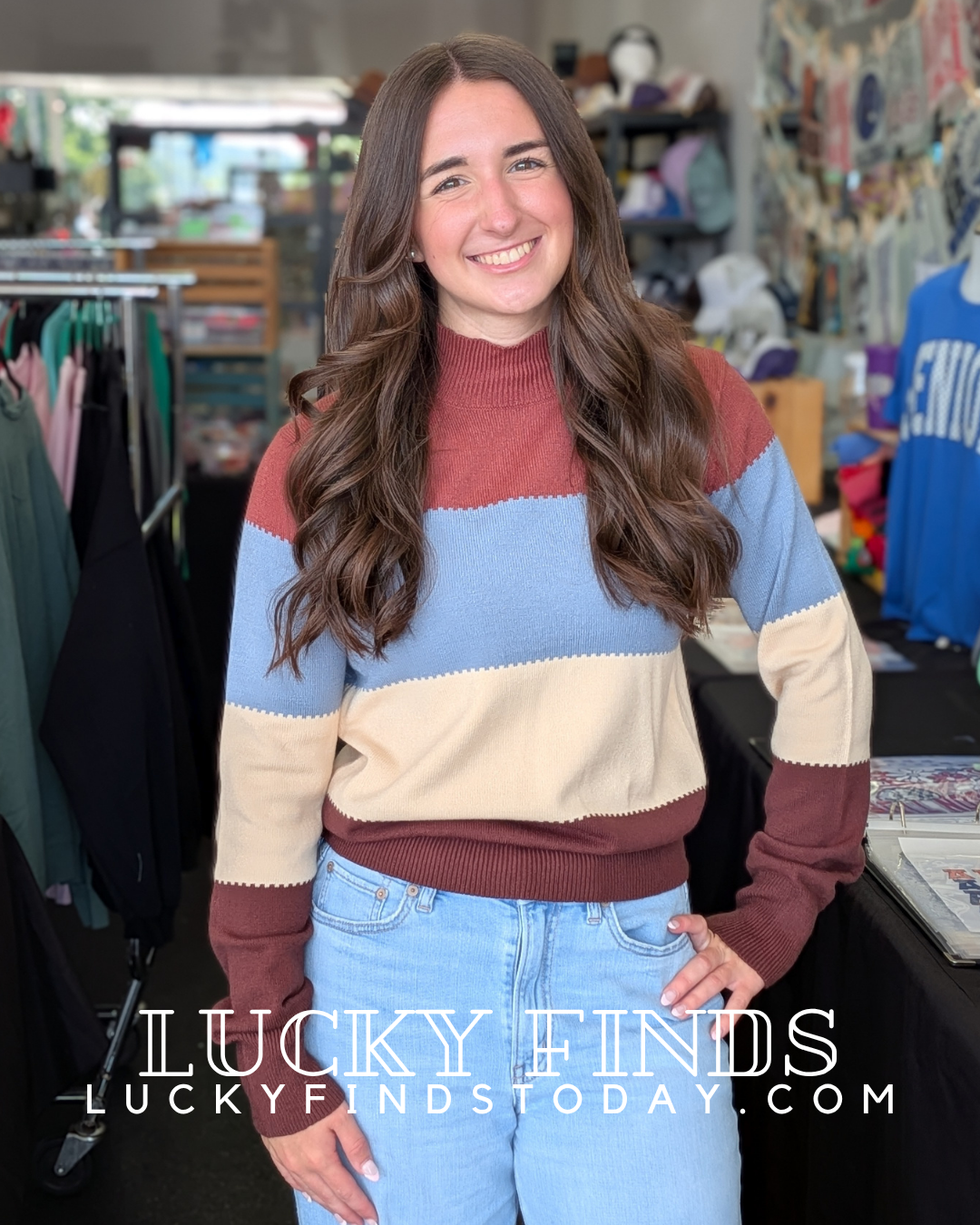 Sweet Colorblock Sweater W458