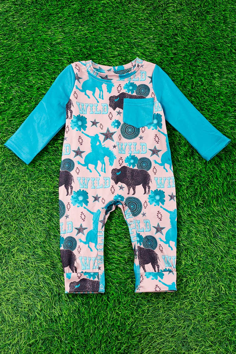 K144 BISON PRINTED INFANT ROMPER