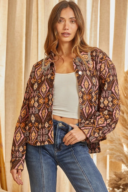 Rhinestone Aztec Jacket Two 8187 Final Sale