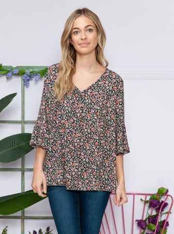 Dreaming Floral Curvy Top 8254
