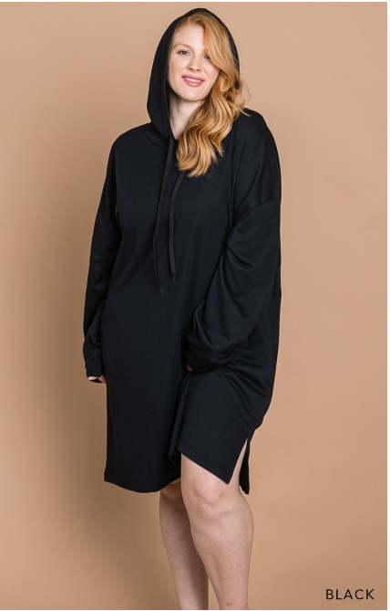Oversized black hoodie dress discount