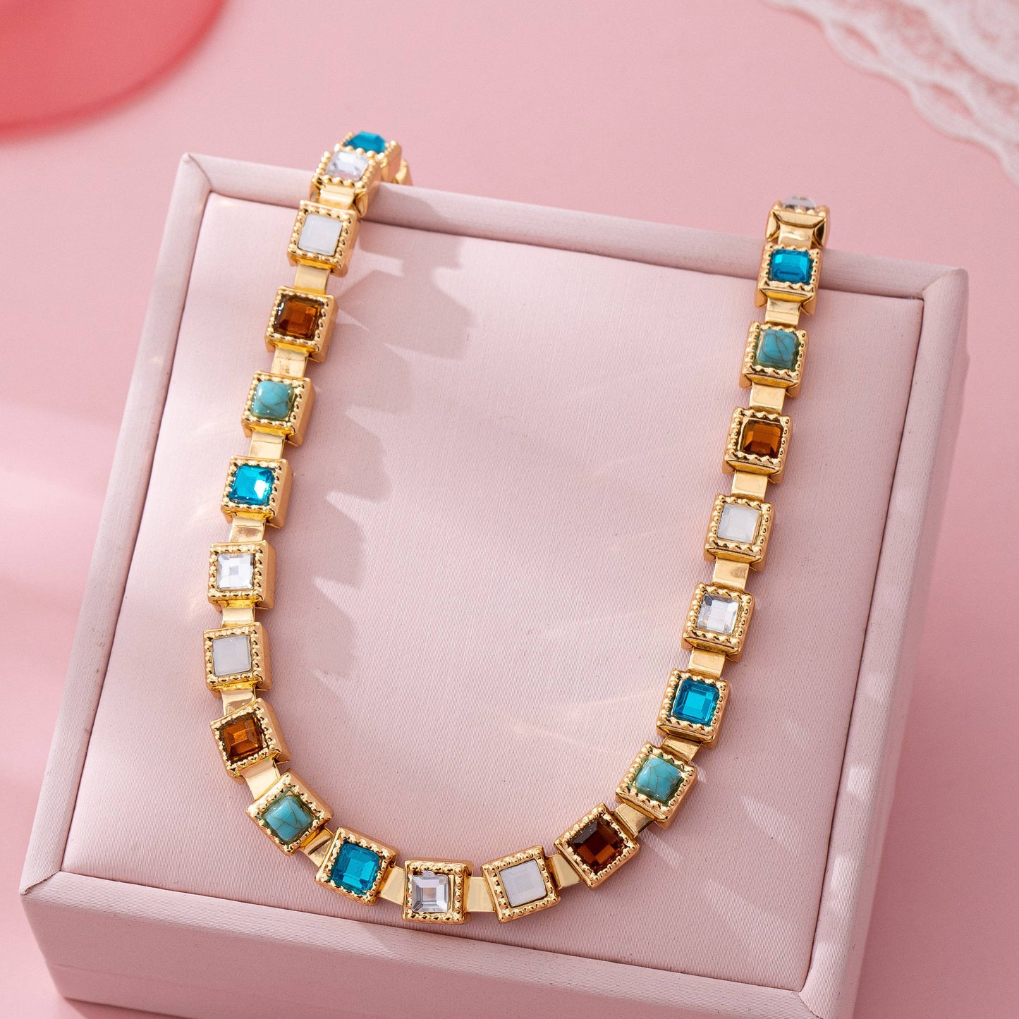 Geometric Acrylic Statement Necklace