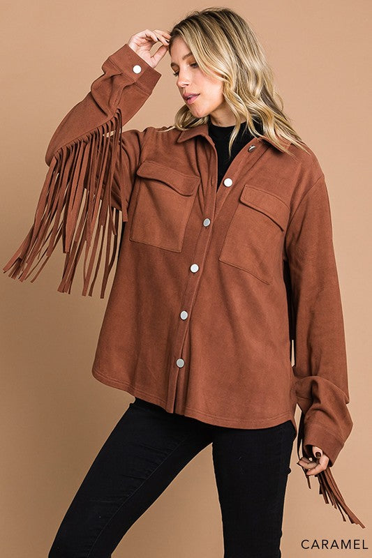 Adorable Fringe Shacket 8503