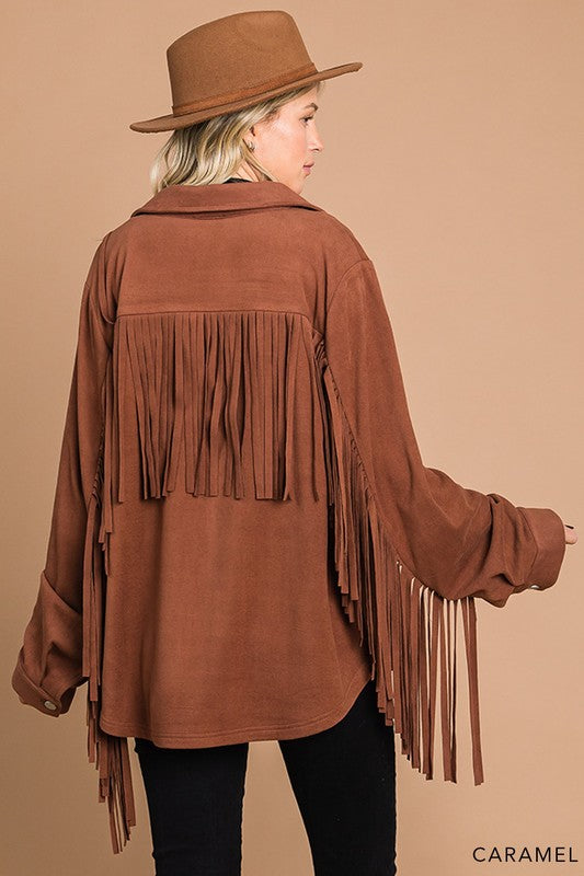 Adorable Fringe Shacket 8503