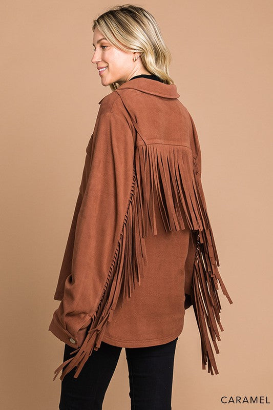 Adorable Fringe Shacket 8503