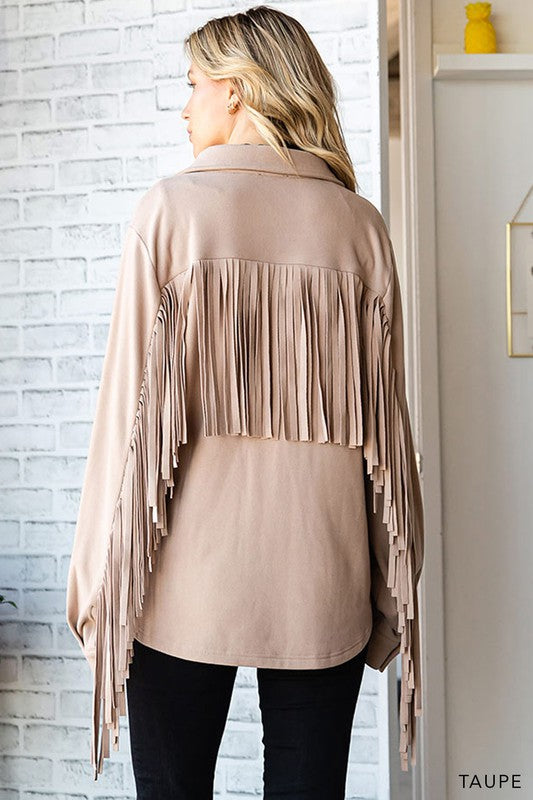 Adorable Fringe Shacket 8503