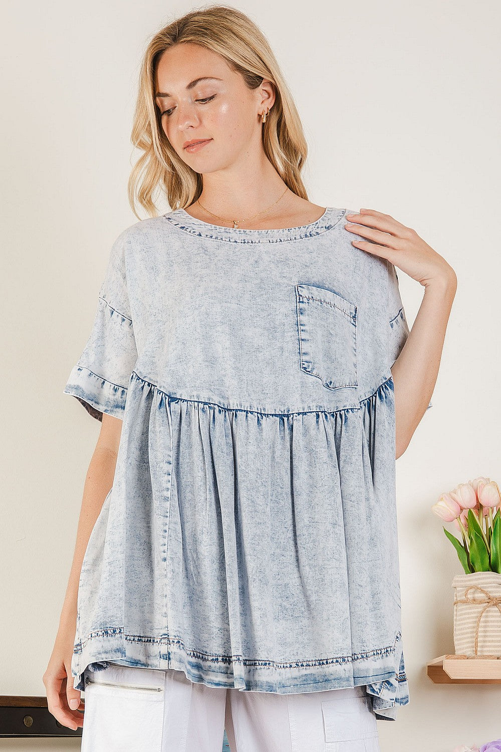 Much Ado Babydoll Top 8533