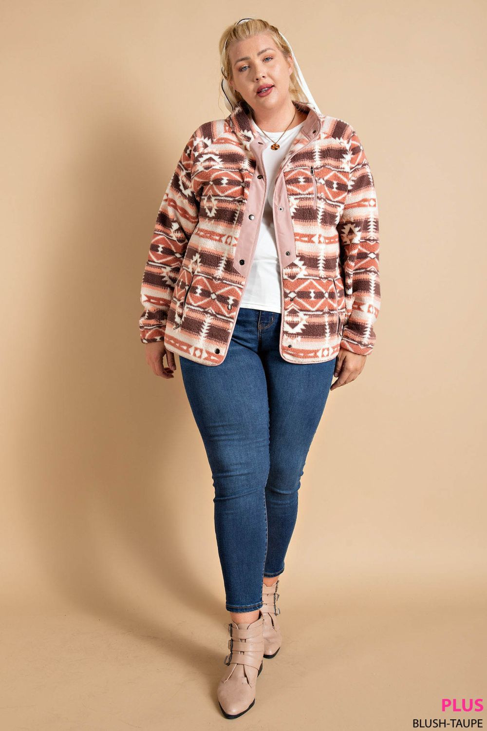 Staying Warm Aztec Shacket 8606