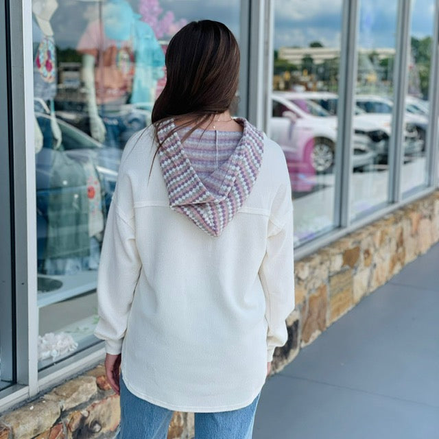 Michelle's Contrast Hoodie  8619