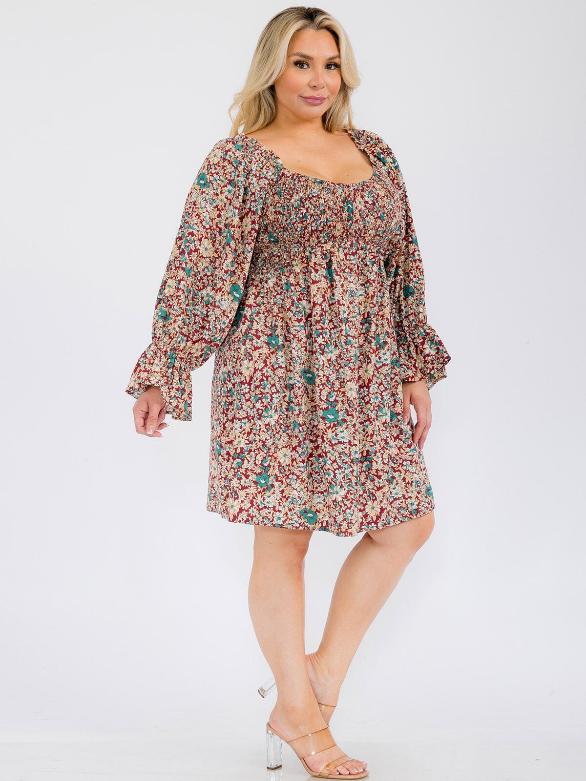 Woodland Floral Curvy Dress 8655