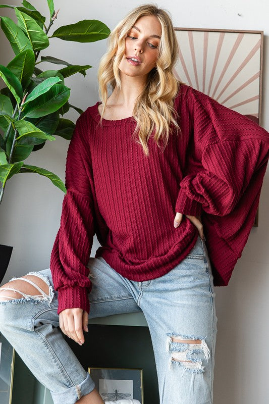 Florence Cable Knit Top 8690