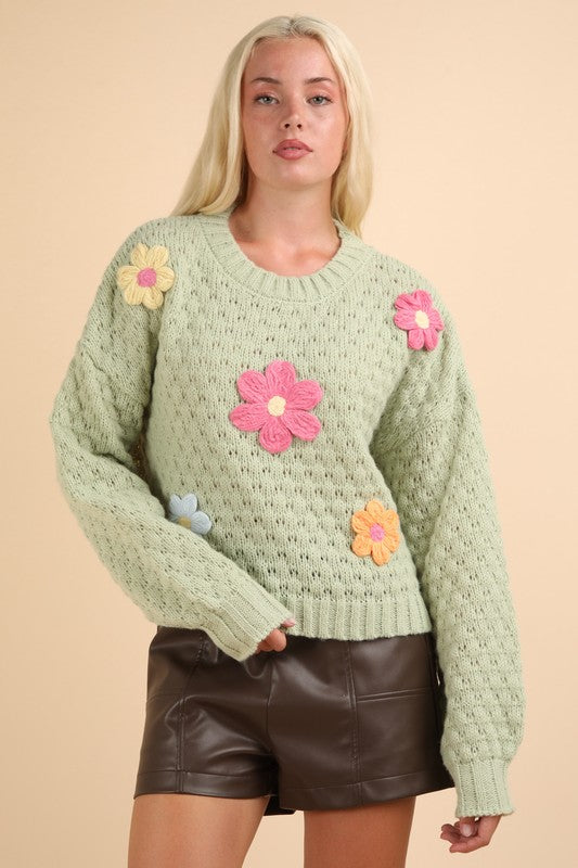 Elegant Daisy Sweater Top 8797