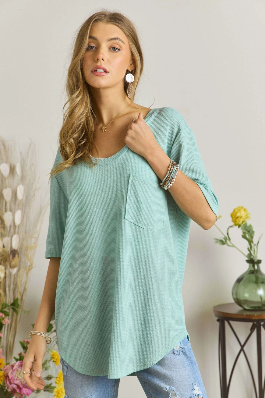 Darling Chest Pocket Top 8842