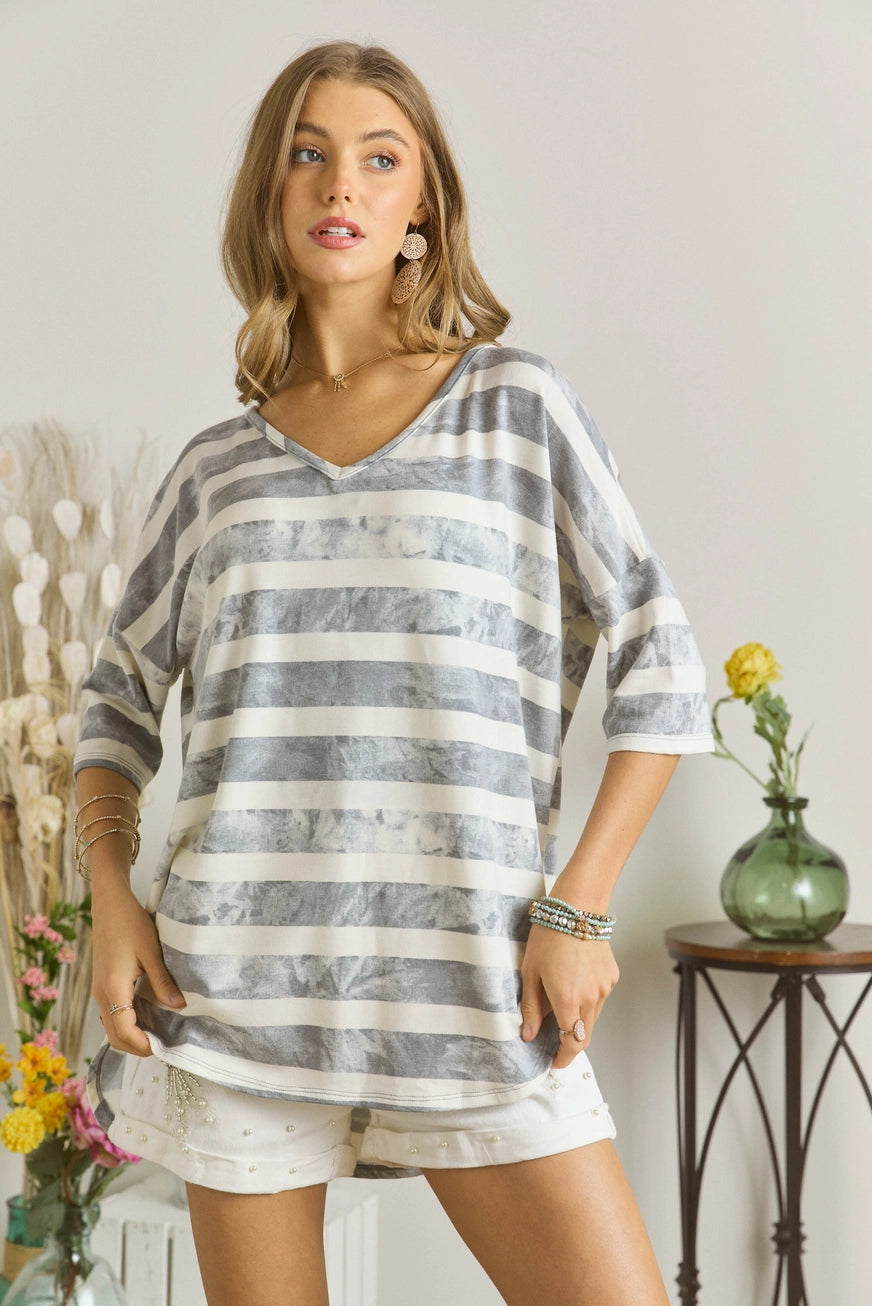 Regan Striped Comfy Top 8844