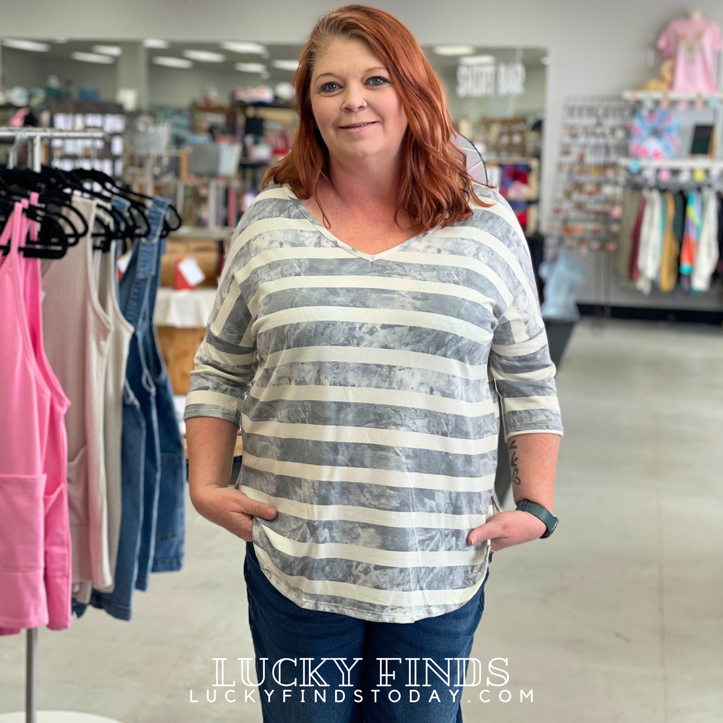 Regan Striped Comfy Top 8844