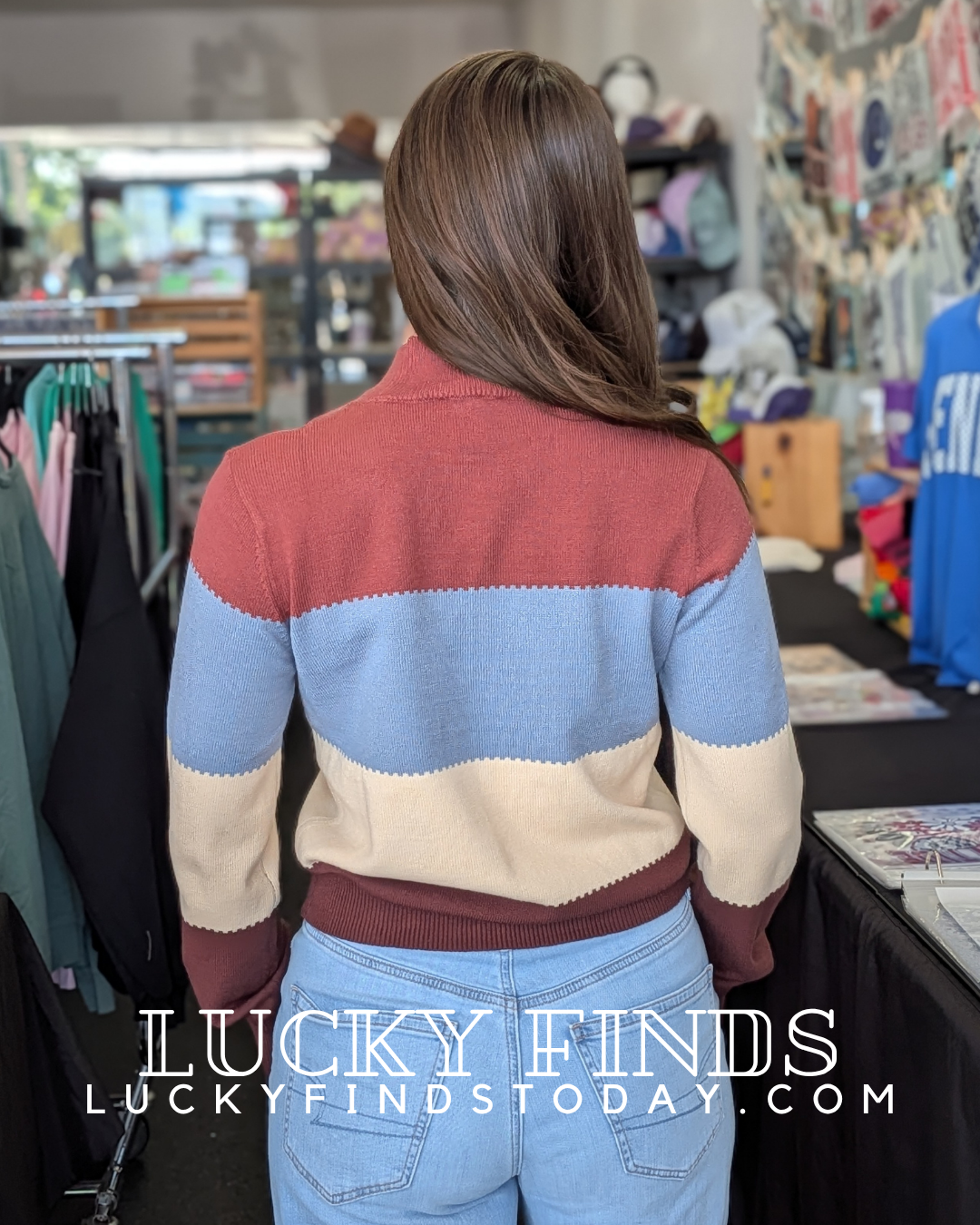 Sweet Colorblock Sweater W458