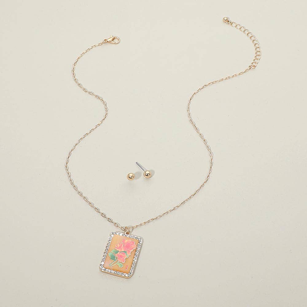 Peacock Frame Pendant Necklace